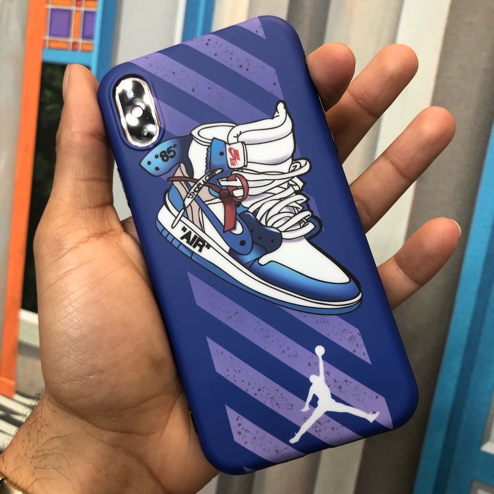 Blue Nike Air Jordan Off White 1s iPhone Case